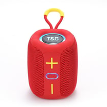 Mini Enceinte Bluetooth Puissante 8W Avec Basses Profondes Et Lumière LED Pour Extérieur Rouge YONIS