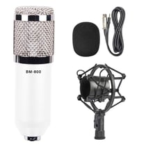 Microphone De Studio Pro Avec Accessoires Pour Enregistrement Et Diffusion Blanc YONIS