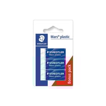 Lot de 3 gommes blanches - Sans phtalate ni latex - Staedtler - Mars plastic