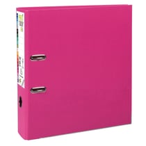 Classeur à levier Prem'Touch intérieur et extérieur en polypropylène - Dos 80mm - A4 maxi - Framboise - x 10 - Exacompta