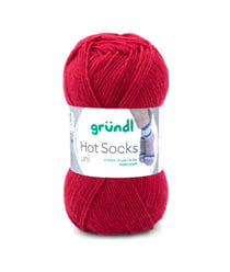 Laine à chaussettes à tricoter HOT SOCKS UNI - Grundl - certifiée Oeko-Tex 34 Rouge
