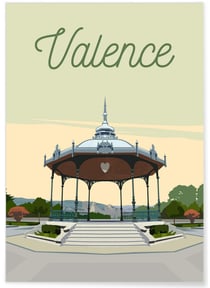 Affiche ville Valence | A3 : 29,7x42cm