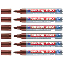 Lot de 6 marqueurs pour tableaux blancs - EDDING - Pointe moyenne 1,5-3 mm - Marron