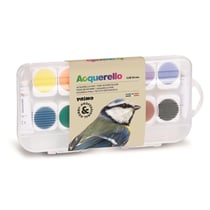 Lot de 12 pastilles - Peinture aquarelle PRIMO - Fine - 12 couleurs