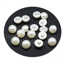 20 BOUTONS de TIGE Beige NACRE Aspect Perle nacrée Acrylique diamètre 12 mm 1 trou - couture