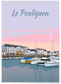 Affiche ville Le Pouliguen | A3 : 29,7x42cm