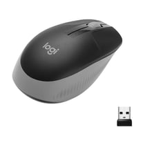 Souris sans fil ergonomique - Logitech - M190 - Gris - Optique - 1000 dpi - USB