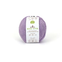 Fil Coton Recyclé Eco Vita 3mm 100g Tricot et Crochet Col. 136 violet