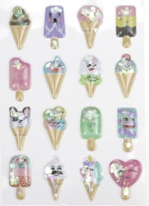 16 STICKERS PUFFY GLACES 30