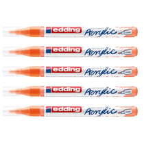 Lot de 5 marqueurs peinture acrylique pointe fine - EDDING - Orange fluorescent