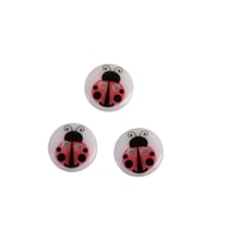 Bouton 2 trous enfant coccinelle 13mm