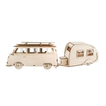 Maquettes en bois 3D à customiser : Camping car et caravane