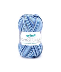 Fil de Coton à tricoter COTTON QUICK PRINT - PPSC - Gründl 239 Bleu