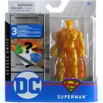 Coffret figurine superman gold 10 cm avec 3 accessoires mystere - dc - spin master