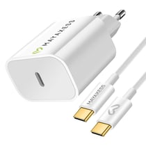 Mayaxess Chargeur Secteur 20W + Câble USB-C 1m pour Google Pixel 10 / 10 Pro / 10 Pro XL / 10 Pro Fold Blanc