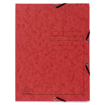 Chemise à élastique 3 rabats carte lustrée 355gm2 - A4 - Rouge - x 25 - Exacompta