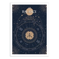 Affiche 30x40 cm - Balance Signe du Zodiac - Frog Posters