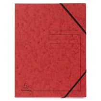 Chemise à élastique sans rabats carte lustrée 355gm2 - A4 - Rouge - x 25 - Exacompta