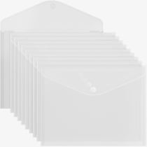 10 Pochettes Porte Document A4 transparentes - Fermeture Auto-agrippante- Polypropylène- Impermiable- ACROPAQ