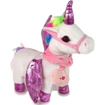 Peluche Mascotte licorne Ailes blanches et roses