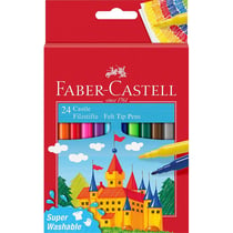 24 feutres de coloriage - Pointe moyenne - Encre lavable - Faber-Castell