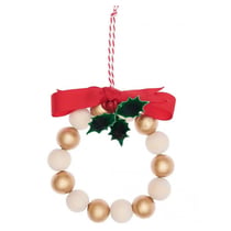 Kit bricolage Perles en bois – Couronne nature or - Rico Design - Rouge