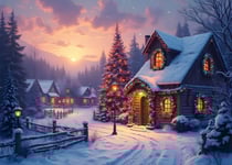Puzzle 500 pièces - Cottage à Noël - Bluebird Puzzle