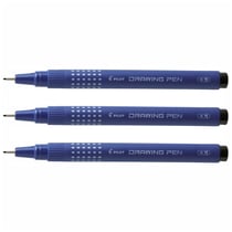 Lot de 3 feutres à dessin pointe polyacétate baguée 0,80 mm - PILOT Drawing Pen 08 - Noir