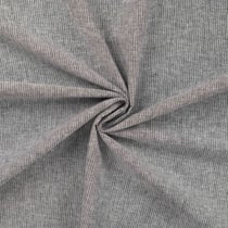 Tissu Lin Coton rayé blanc sur fond Gris chiné