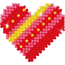 Diamond Dotz, coeur patchwork, dim. 7,6x7,6 cm, 1 Pq.