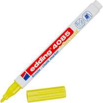 Marqueur - Craie liquide - Jaune fluo - Pointe ronde fine - Pour tableau noir, déco, verre - Edding 4085