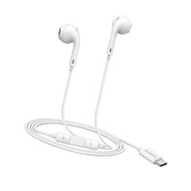 Mayaxess Écouteurs Filaires pour iPhone 15 Pro Max USB-C avec Micro intégré Blanc