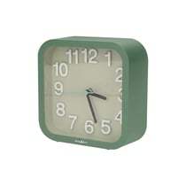 Nedis Réveil de Table Analogique Mouvement d'Horloge Silencieux avec Fonction Snooze Vert