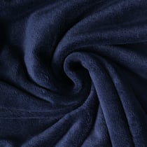 Tissu Doudou Nuvola uni Bleu marine