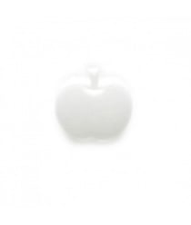 Carte de 5 boutons Pomme blanche 14mm - Distrifil Blanc