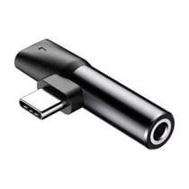 Baseus Adaptateur Audio USB-C-Mini Jack 3,5 mm/USB-C Noir