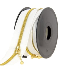 Fermeture à glissière Spirale N°4 avec tirettes rondes - Milward Blanc et Or