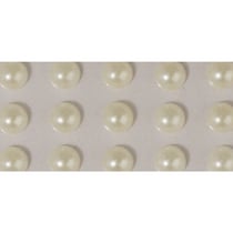 Demi-perles en plastique, autocollants, 5 mm, 80 pces, crème