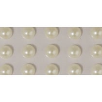 Demi-perles en plastique, autocollants, 5 mm, 80 pces, crème