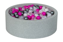 Piscine à balles Aire de jeu + 450 balles perle, transparent, rose, argent - Velinda