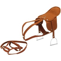 Selle pour chevaux avec étriers métalliques