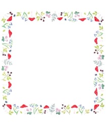 Kit de nappe à broder - Champignons - 80 x 80 cm - Trimits Blanc