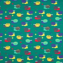 Tissu Jersey Coton Escargots sur fond Vert