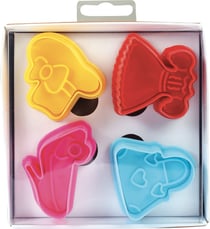Emporte-pièces poussoir Pâte à modeler Mode 4 pièces