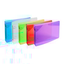 Classeur pour fiches bristol 125x200 2 anneaux 25mm polypropylène Crystal colours - Couleurs assorties - x 10 - Exacompta