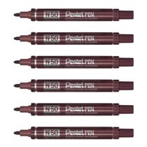 Marqueur permanent - PENTEL - Pointe ogive 2 mm - Marron - Lot de 6