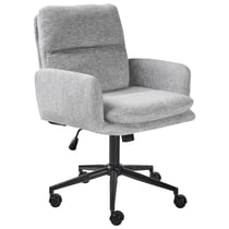 Chaise de Bureau Gris Clair en Tissu Pivotante et Hauteur Réglable