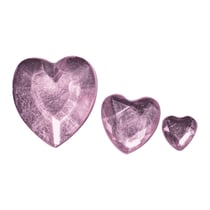 Coeurs strass acryliques, rose, 6,10,14mm, 310 pces