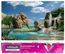 Diamond Painting Broderie Diamant LUMINLIFE 69x44cm, 5D, diamants ronds - Rock hill