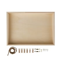 Cadre bois av. face arrière FSC MixCredit, 36x25x5cm,+cordon,suspension,pinces